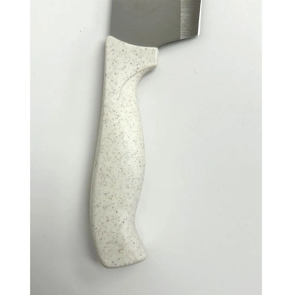 1 Sharp Cleaver Knife 8" Blade Stainless Steel Wheat Fiber Kitchen Professional