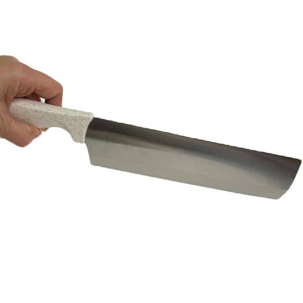 1 Sharp Cleaver Knife 8" Blade Stainless Steel Wheat Fiber Kitchen Professional