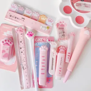 10-Piece Cat Paw Stationery Set - Adorable & Functional for Cat Lovers