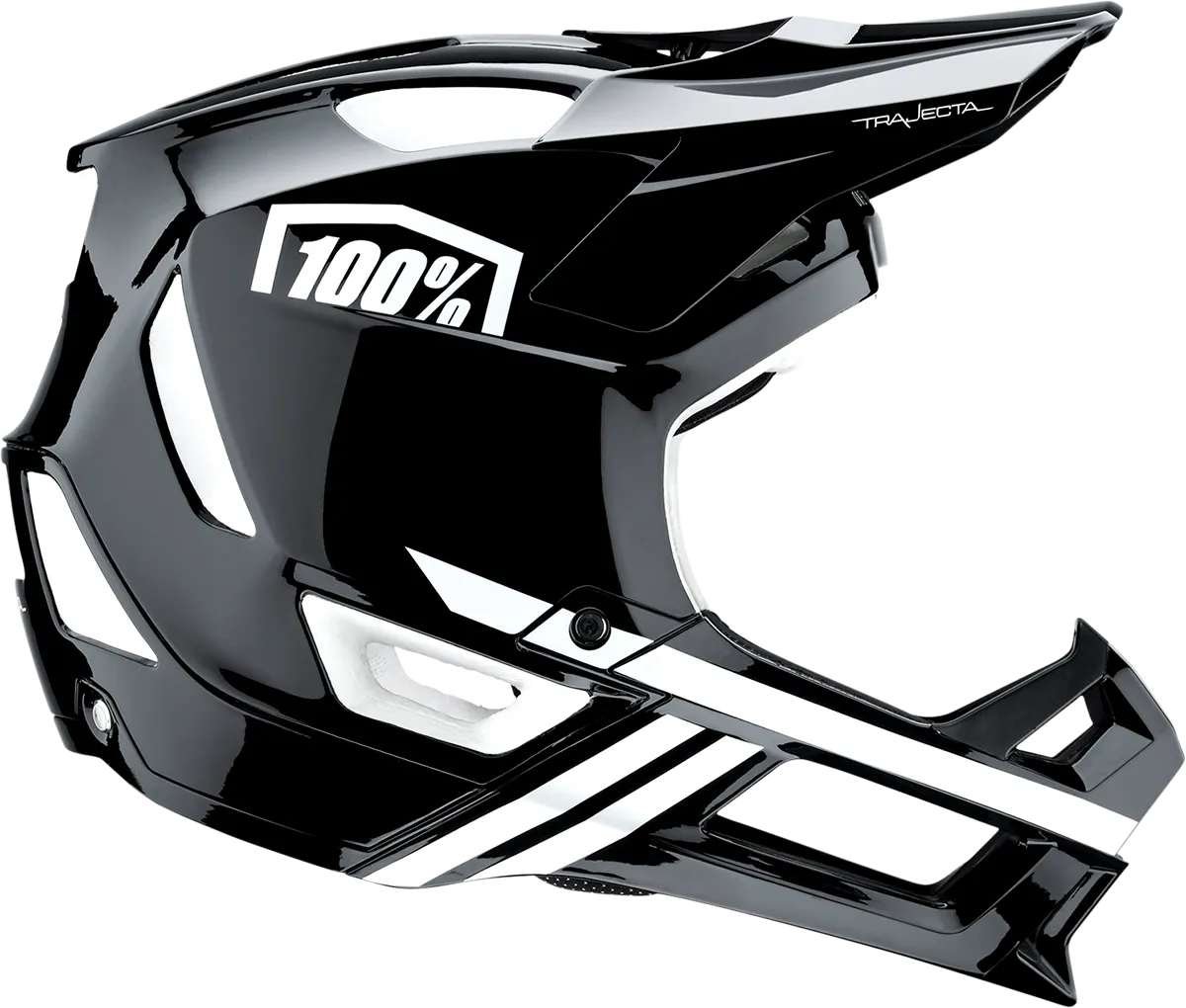 100% Trajecta Helmet - Fidlock - Black/White - Large 80003-00007
