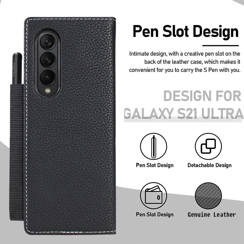 2-in-1 Magnetic Detachable Leather Cover for Samsung Galaxy z Fold 3