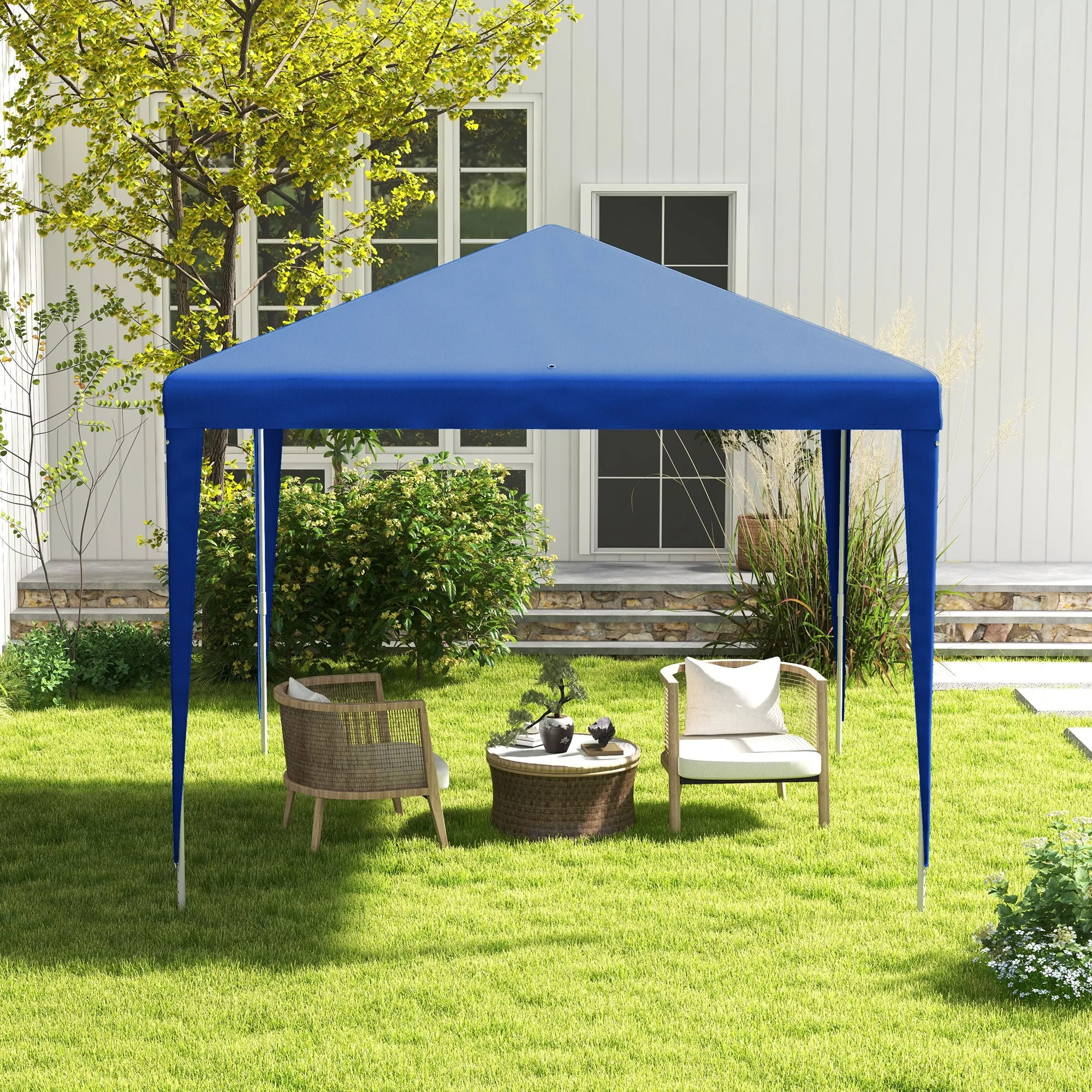 2.7m x 2.7m Garden Gazebo Marquee Party Tent Wedding Canopy Outdoor(Blue)