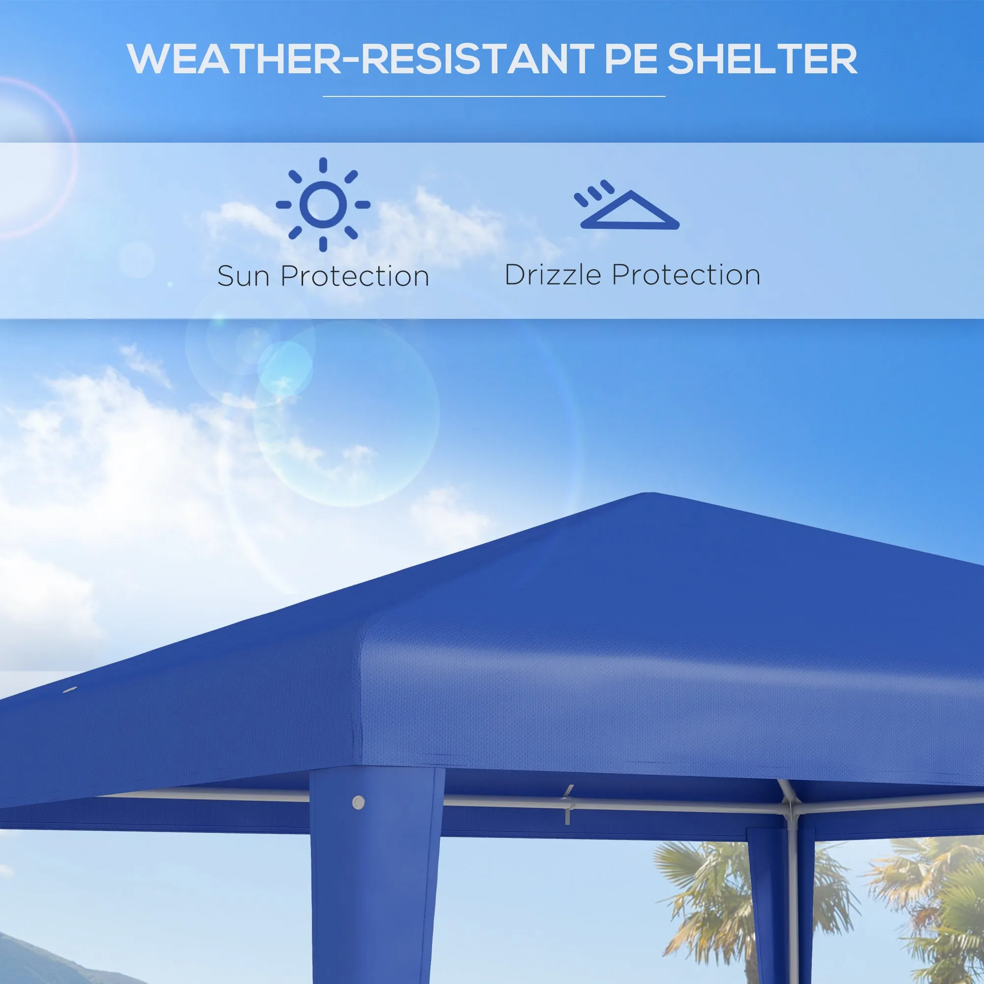 2.7m x 2.7m Garden Gazebo Marquee Party Tent Wedding Canopy Outdoor(Blue)