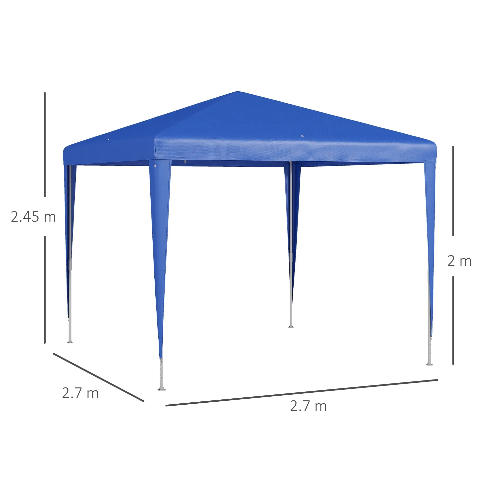 2.7m x 2.7m Garden Gazebo Marquee Party Tent Wedding Canopy Outdoor(Blue)