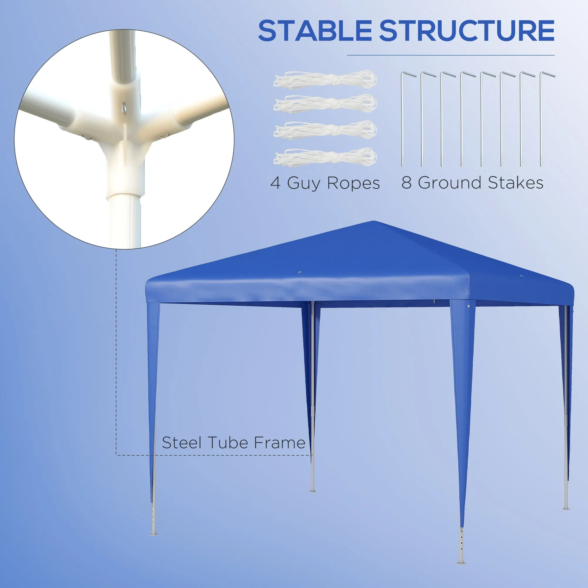 2.7m x 2.7m Garden Gazebo Marquee Party Tent Wedding Canopy Outdoor(Blue)
