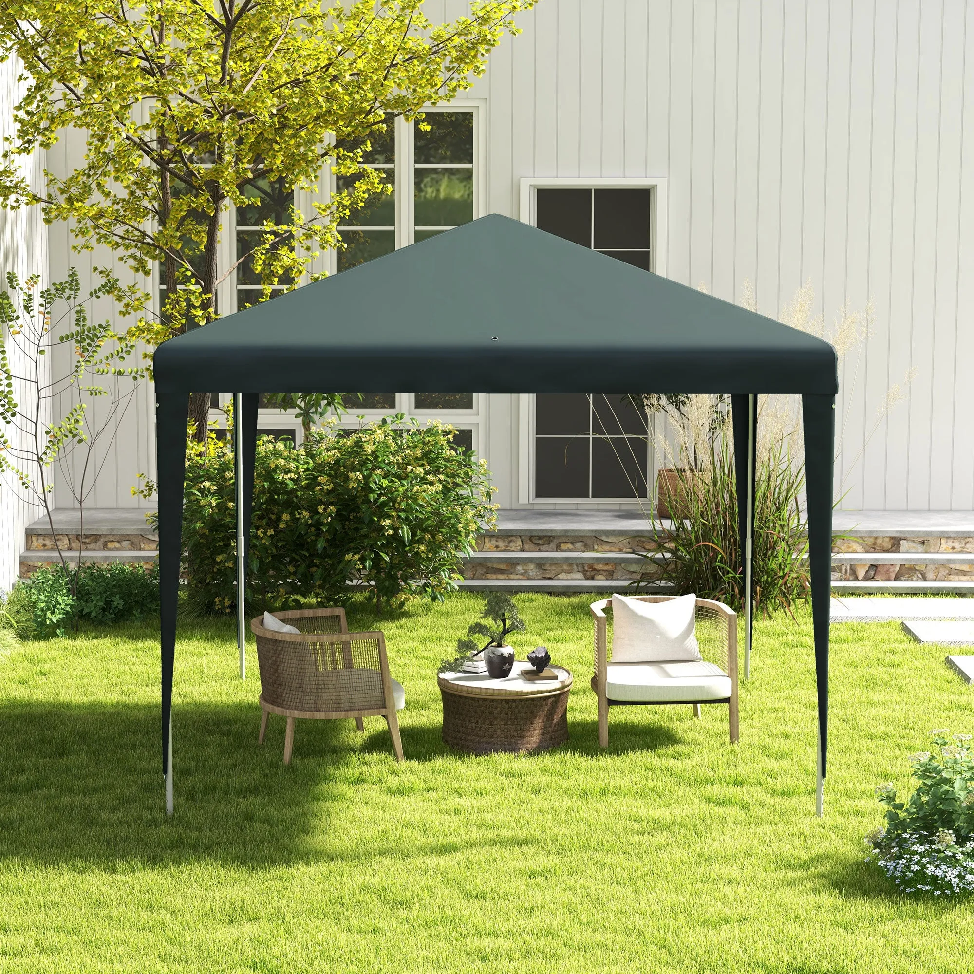 2.7m x 2.7m Garden Gazebo Marquee Party Tent Wedding Canopy Outdoor(Green)