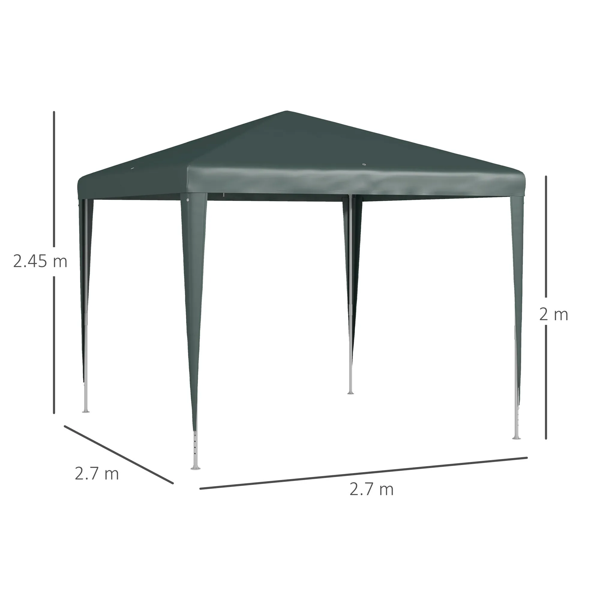 2.7m x 2.7m Garden Gazebo Marquee Party Tent Wedding Canopy Outdoor(Green)