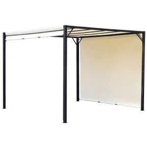 3 X 3 Meters Garden Metal Gazebo Party Canopy Outdoor Tent Sun Shelter Removable & Adjustable Cover Canopy Cream