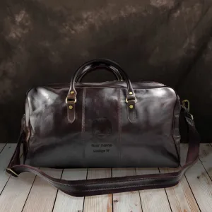 32nd Degree Scottish Rite Travel Bag - Wings Down Genuine Leather