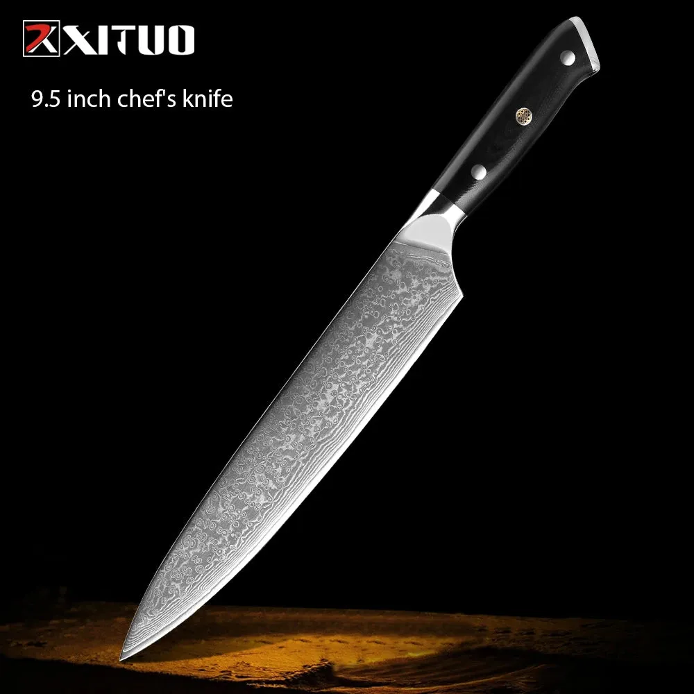 67 Layers Damascus Japanese Steel Kitchen Knives Multifunction with G10 Handle