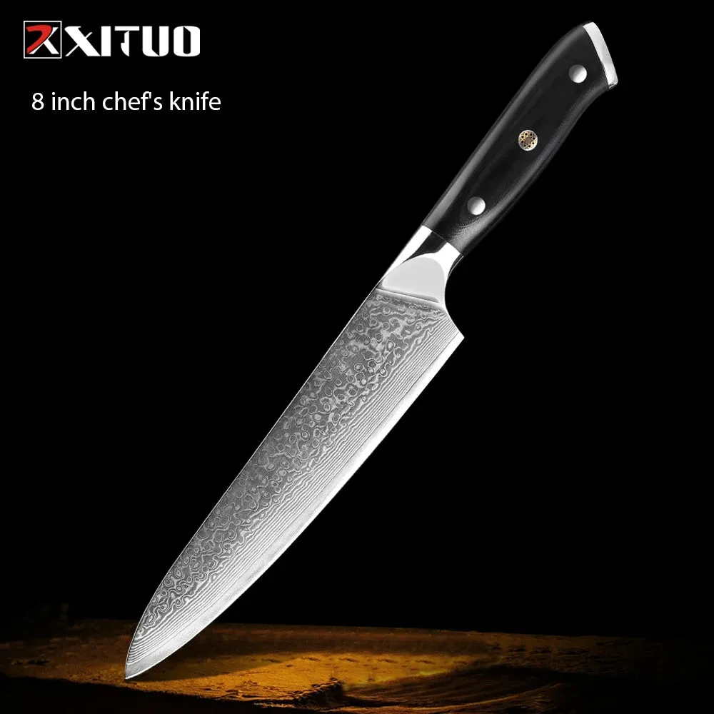 67 Layers Damascus Japanese Steel Kitchen Knives Multifunction with G10 Handle