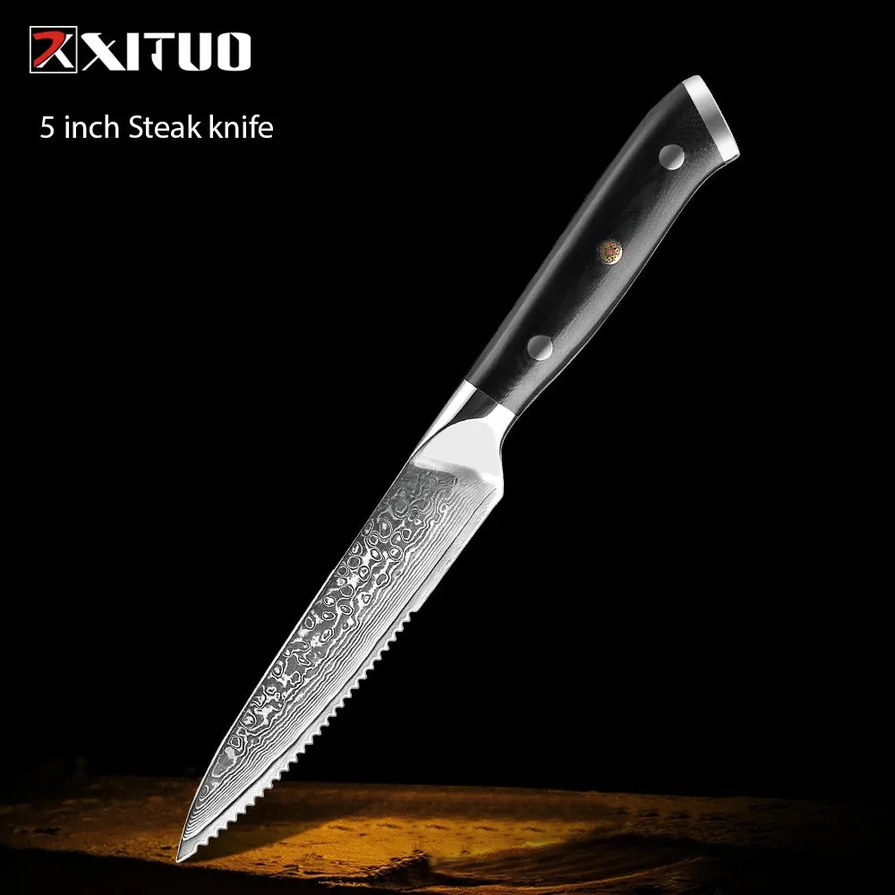 67 Layers Damascus Japanese Steel Kitchen Knives Multifunction with G10 Handle