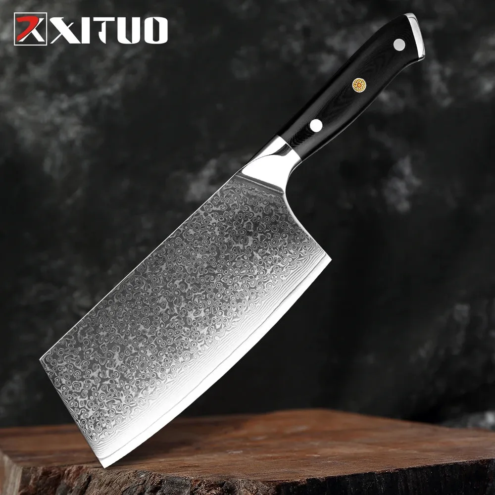 67 Layers Damascus Japanese Steel Kitchen Knives Multifunction with G10 Handle