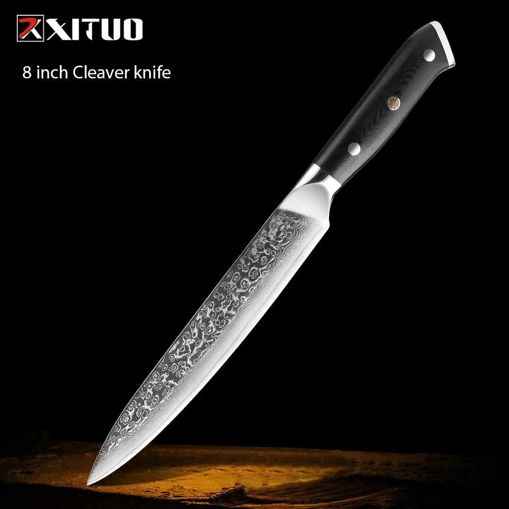 67 Layers Damascus Japanese Steel Kitchen Knives Multifunction with G10 Handle
