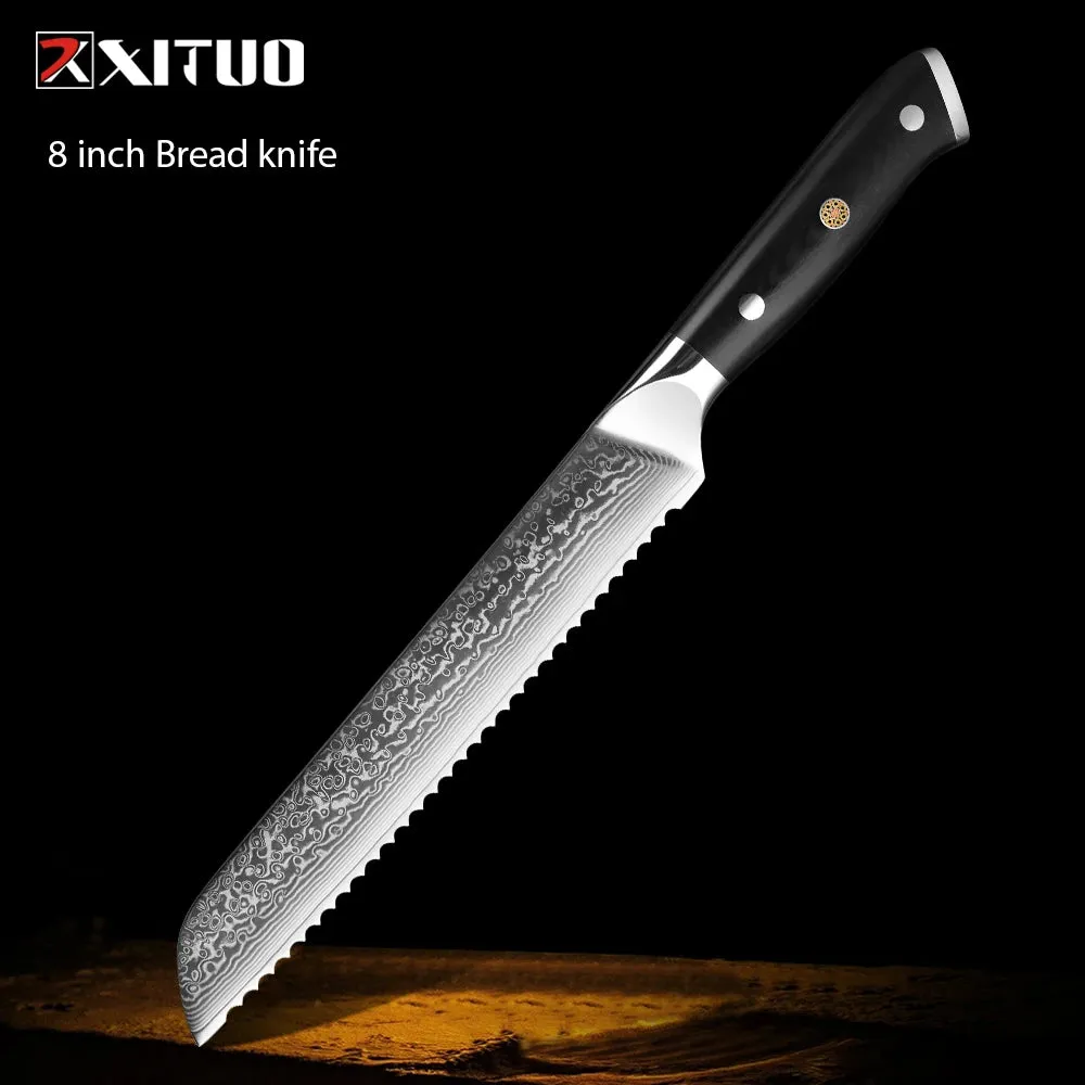 67 Layers Damascus Japanese Steel Kitchen Knives Multifunction with G10 Handle