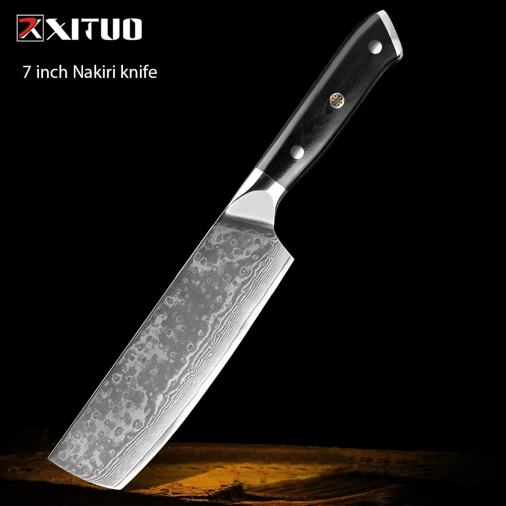 67 Layers Damascus Japanese Steel Kitchen Knives Multifunction with G10 Handle