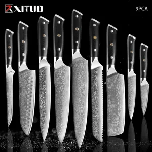 67 Layers Damascus Japanese Steel Kitchen Knives Multifunction with G10 Handle