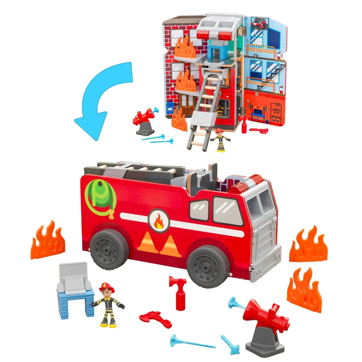Adventure Bound™: 2-in-1 Transforming Fire Truck Play Set