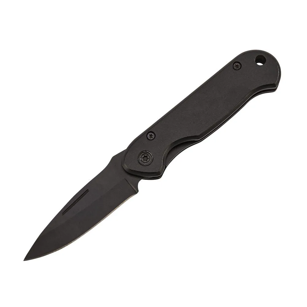 All Black Locking Pocket Knife 3.5" L Closed by Creative Gifts