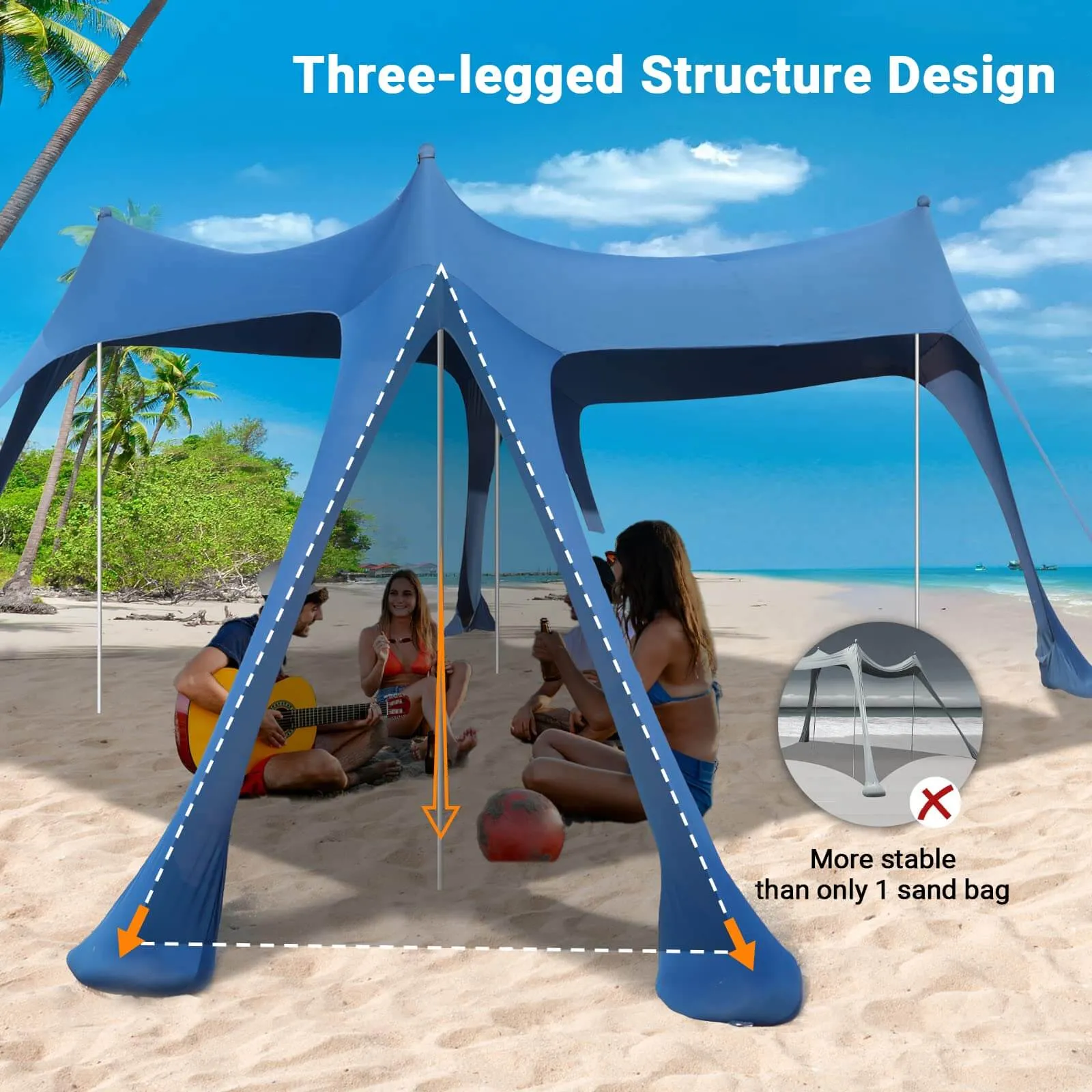 Beach Tent Sun Shelter UPF50  10×10FT OD745