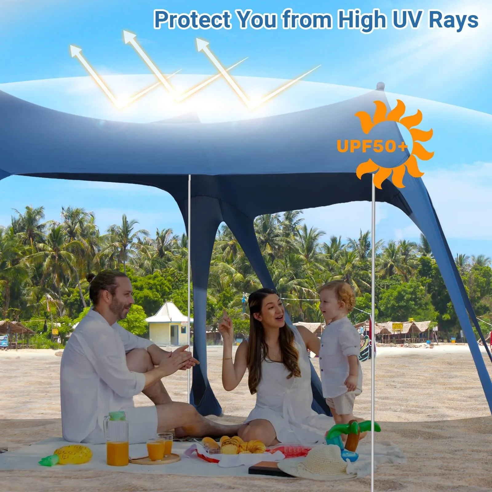 Beach Tent Sun Shelter UPF50  10×10FT OD745