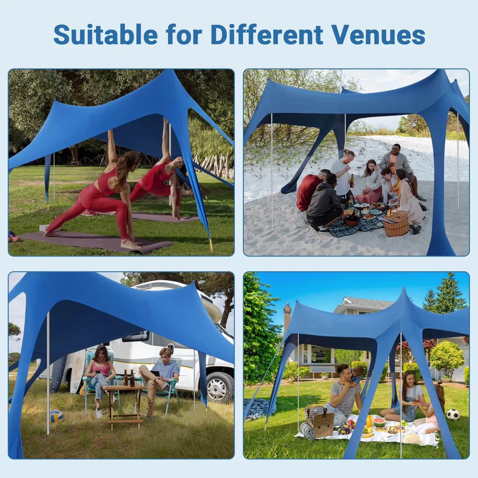 Beach Tent Sun Shelter UPF50  10×10FT OD745