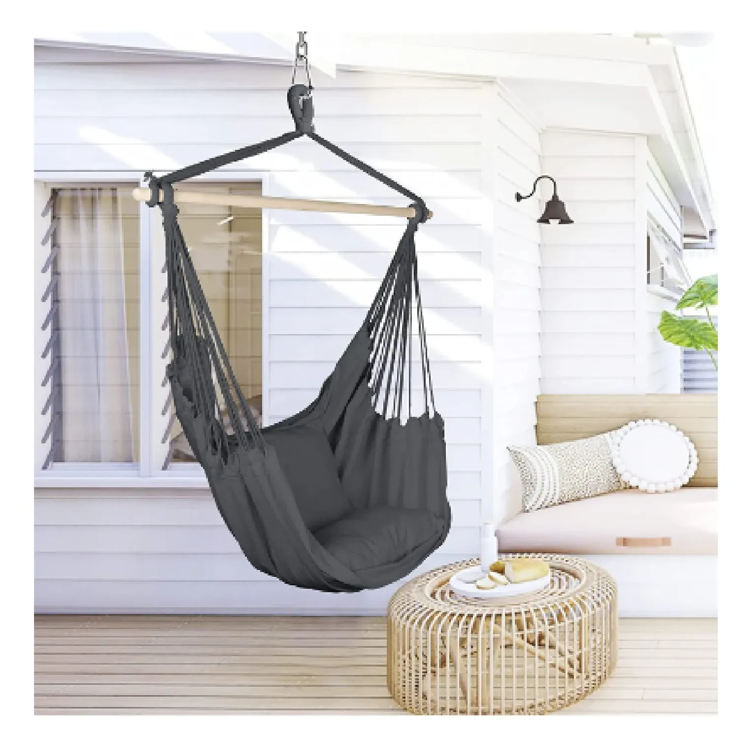 Blissun Hanging Hammock | Hanging Swing With Two Cushions