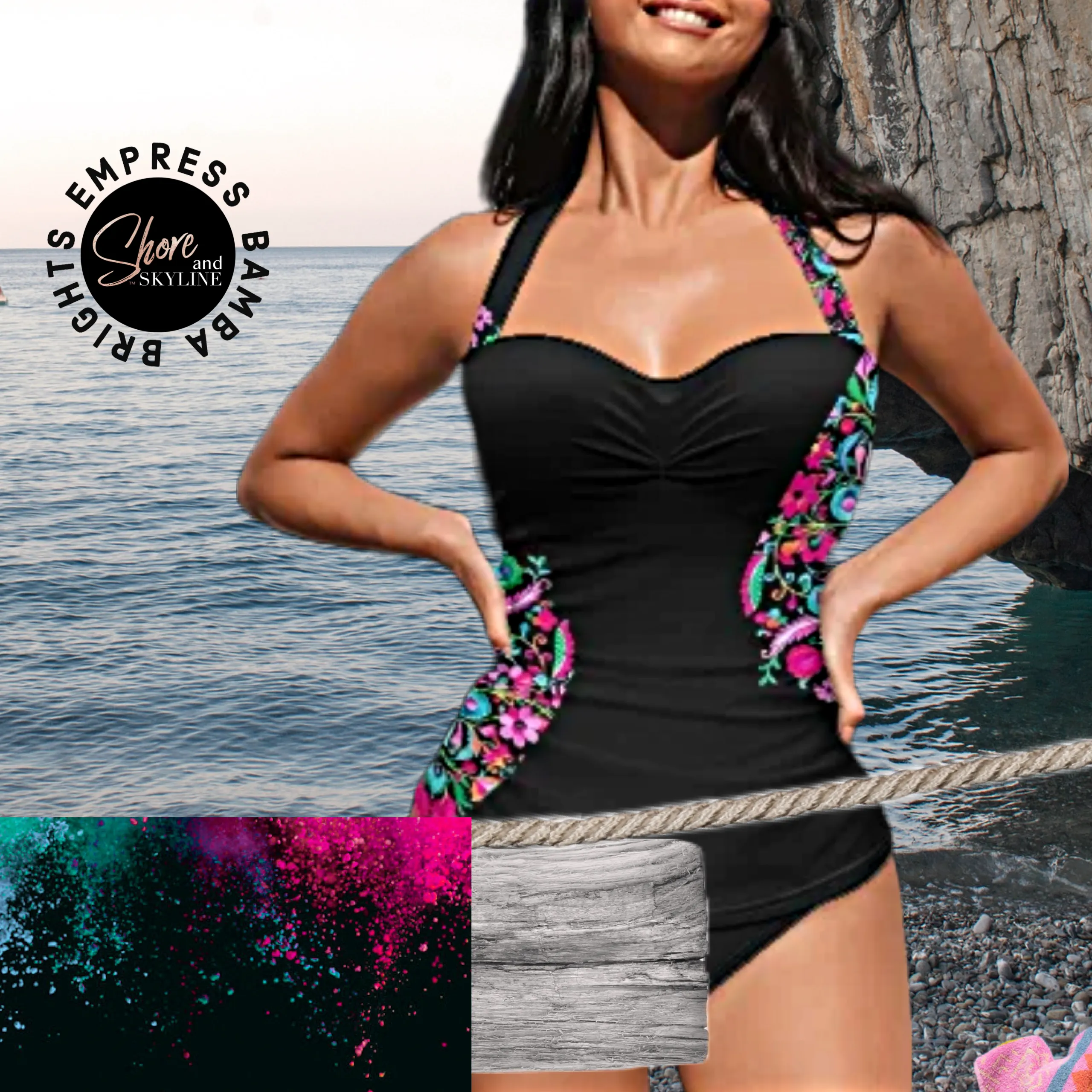 Boho beach blanket fringed wrap pool towel cover-up XL 6.5 ft black   Serape Olé stripes / La Bamba floral bouquet or pearl   cabana stripes