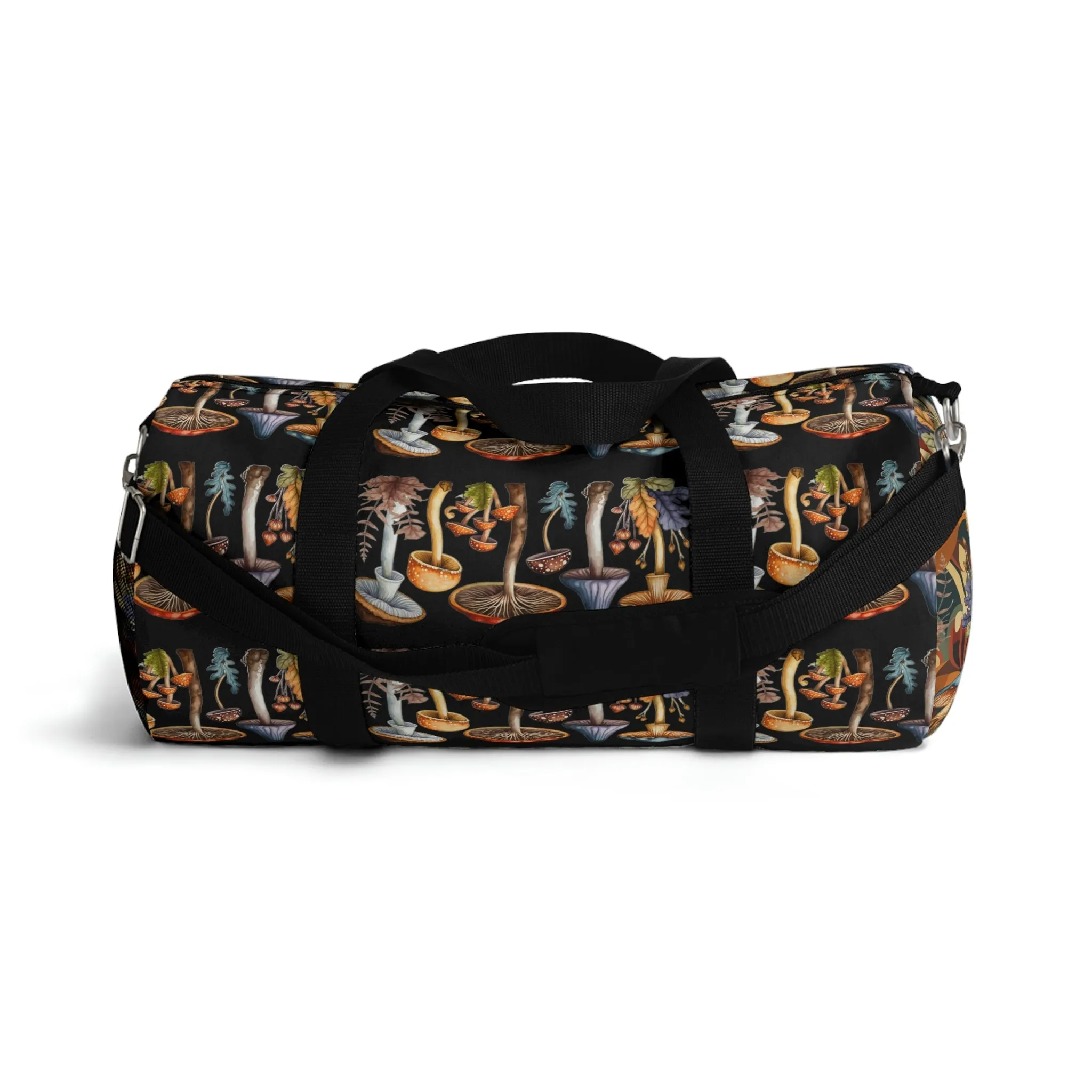 BOHO Botanical Mushroom Design Duffel Bag - Take a trip back to the 60's with this hippy inspired fairycore duffle