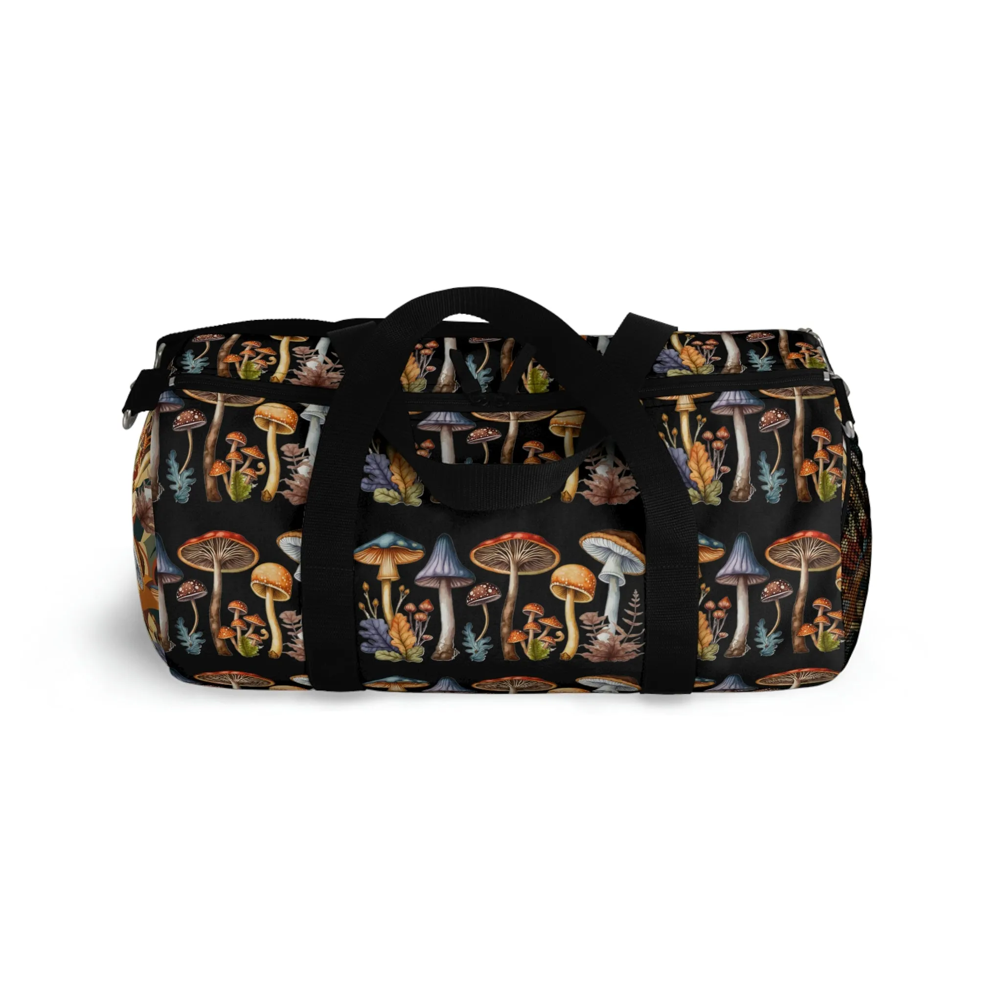 BOHO Botanical Mushroom Design Duffel Bag - Take a trip back to the 60's with this hippy inspired fairycore duffle
