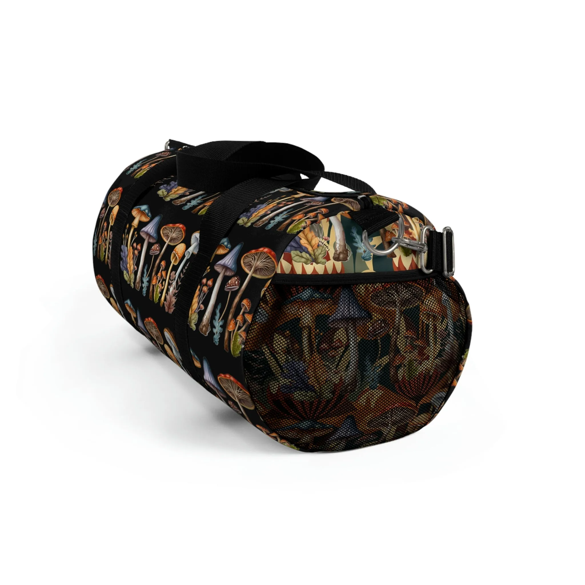 BOHO Botanical Mushroom Design Duffel Bag - Take a trip back to the 60's with this hippy inspired fairycore duffle