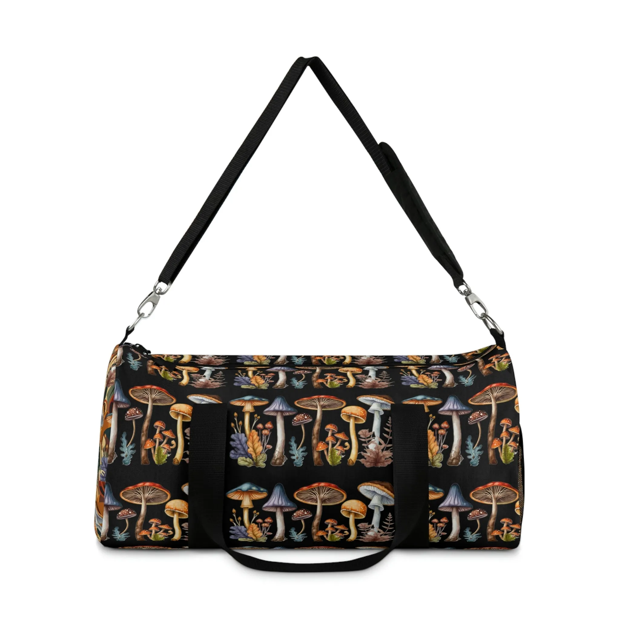 BOHO Botanical Mushroom Design Duffel Bag - Take a trip back to the 60's with this hippy inspired fairycore duffle