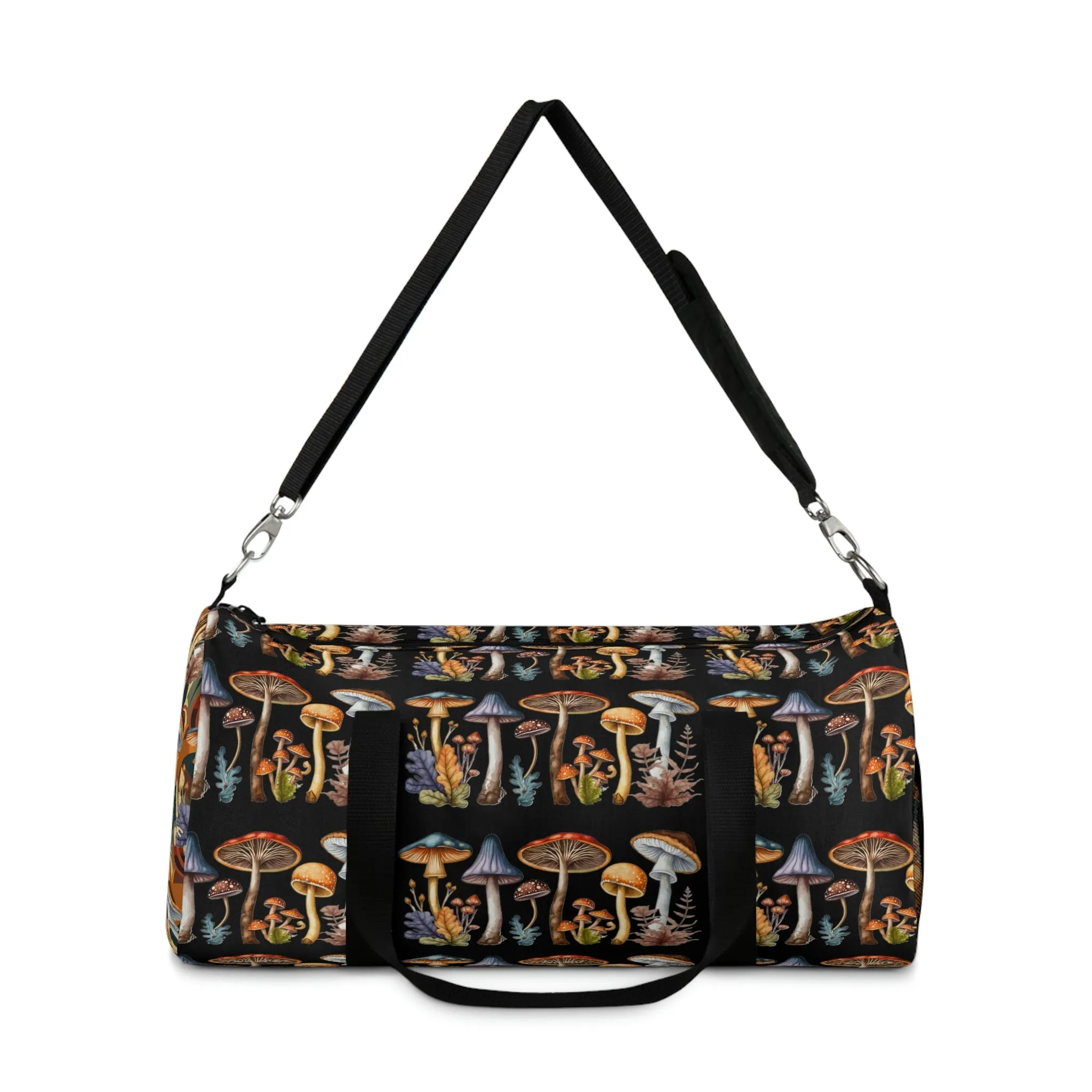 BOHO Botanical Mushroom Design Duffel Bag - Take a trip back to the 60's with this hippy inspired fairycore duffle