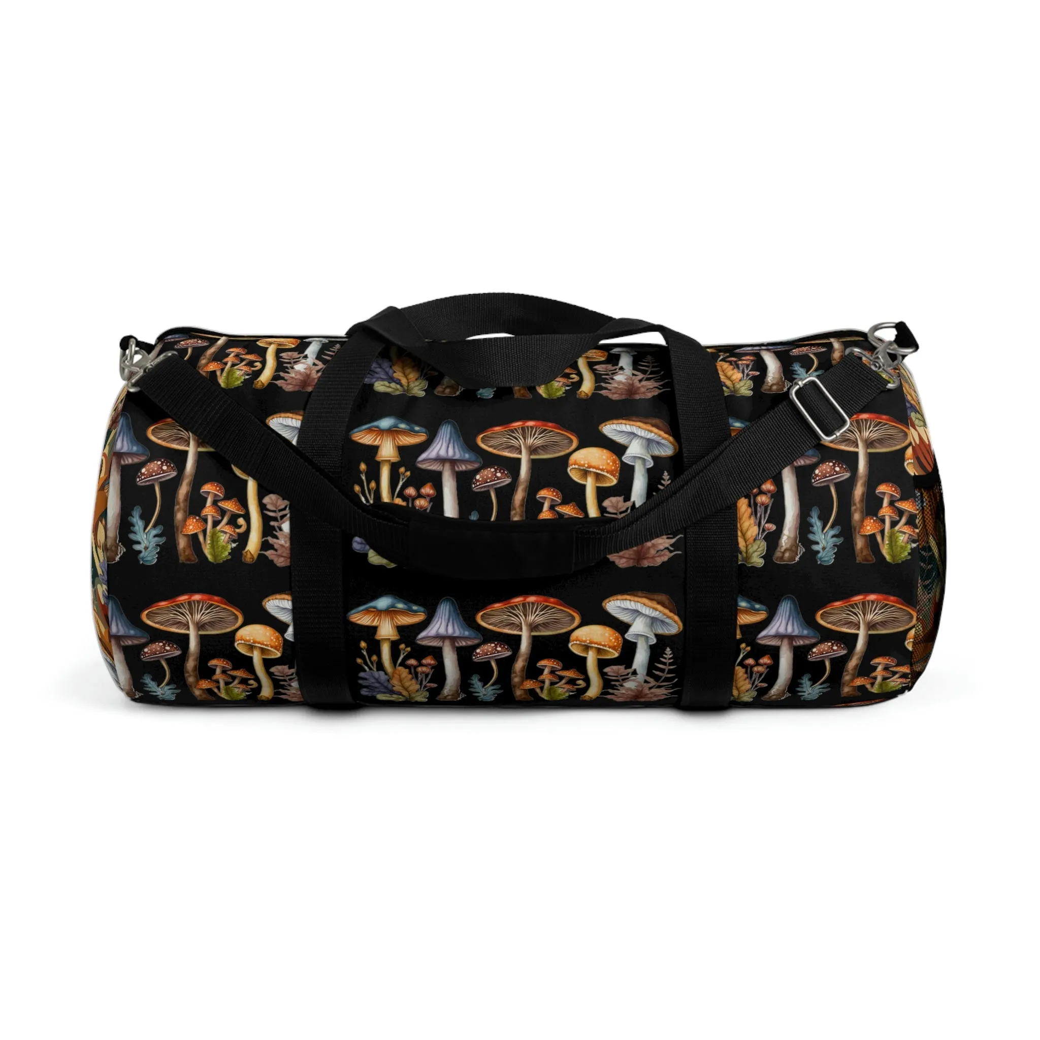 BOHO Botanical Mushroom Design Duffel Bag - Take a trip back to the 60's with this hippy inspired fairycore duffle