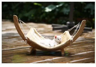 Cat Hammock Wooden Bed Pet Supplies / Hamaca para gatos Cama de madera Suministros para mascotas