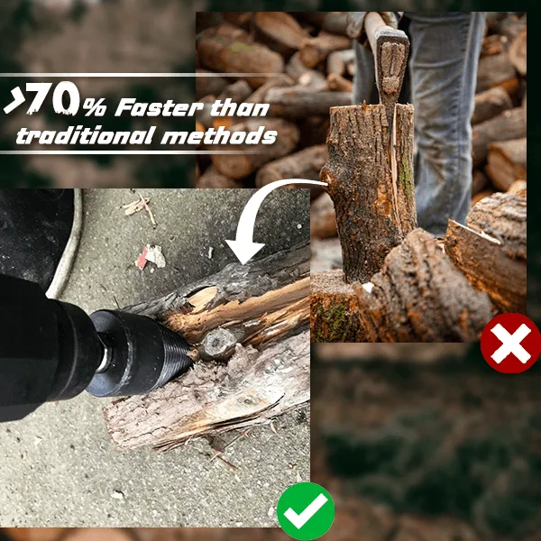 Fire Wood Log Splitter Wood Splitter Drill Portable Wood Cut Tool for Hand Drill Stick