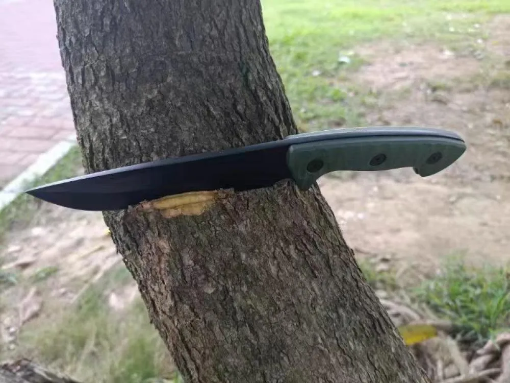 Fixed Blade Knife with Kydex Sheath, Hunting Knife 5Cr13Mov Steel with Fire Starter,Compass, Whistle, LED light, Survival Knife Kit for Men