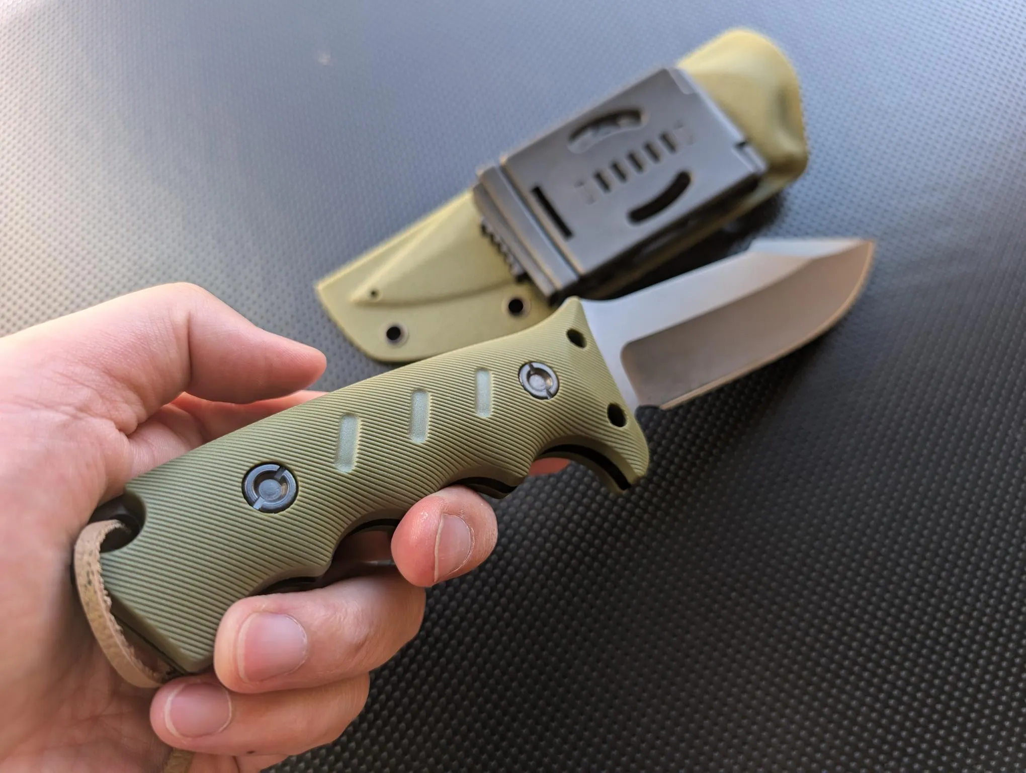 Fixed Blade Outdoor Duty Knife 5cr15 Steel Full Tang Knife Field Knife Straight Camping Knife with G10 Handle Outdoor Waist Clip EDC Kydex Sheath