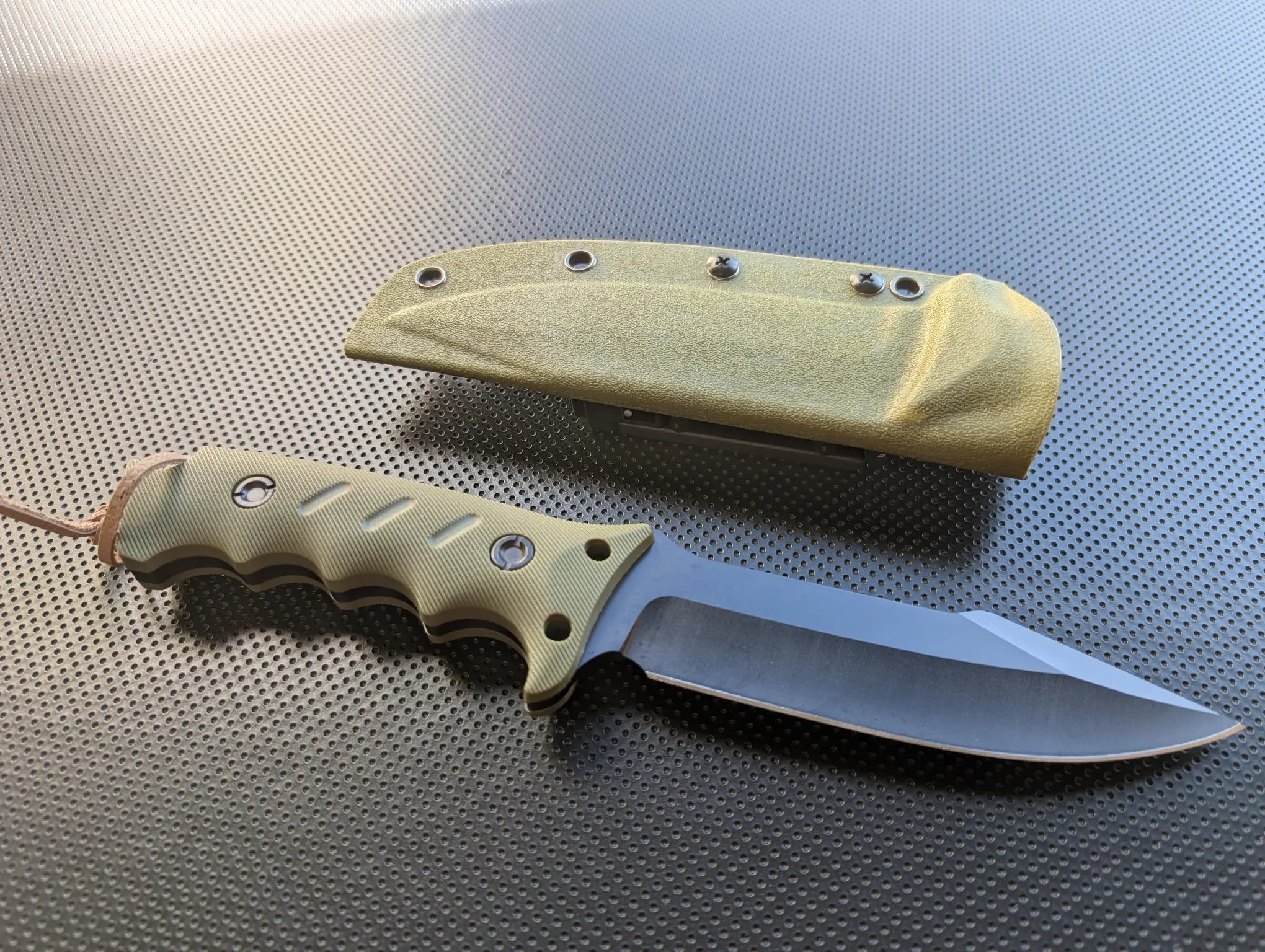 Fixed Blade Outdoor Duty Knife 5cr15 Steel Full Tang Knife Field Knife Straight Camping Knife with G10 Handle Outdoor Waist Clip EDC Kydex Sheath