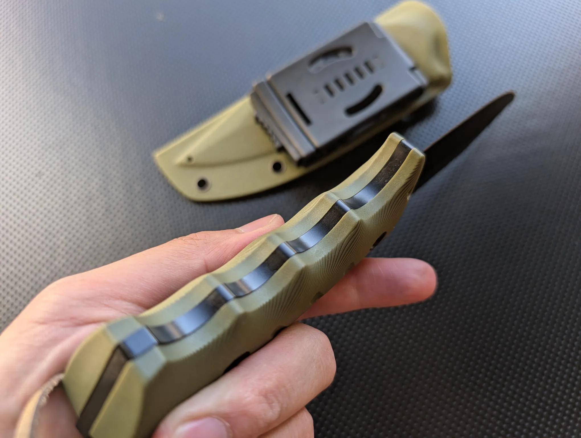 Fixed Blade Outdoor Duty Knife 5cr15 Steel Full Tang Knife Field Knife Straight Camping Knife with G10 Handle Outdoor Waist Clip EDC Kydex Sheath