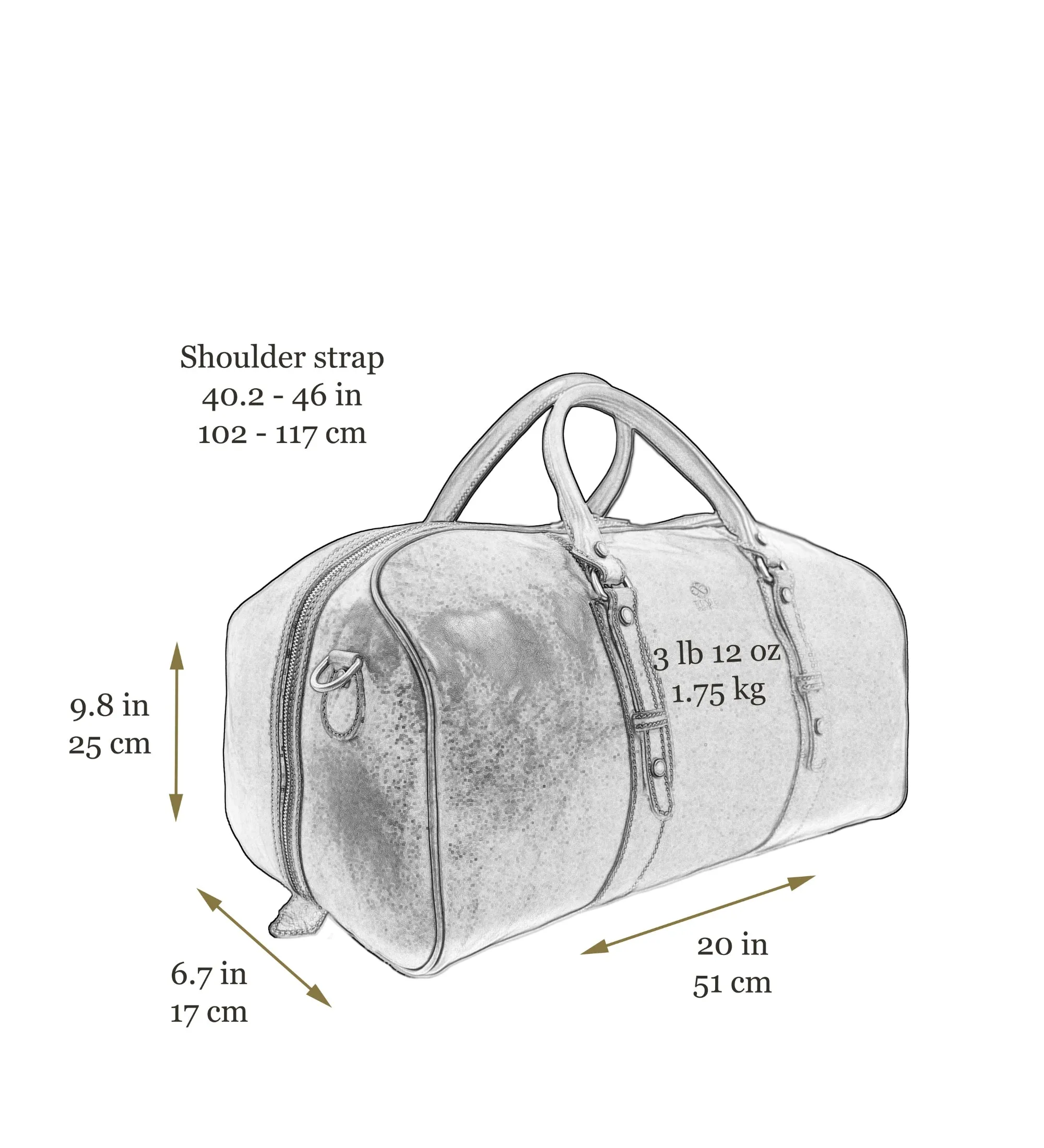 Full Grain Italian Leather Duffel Bag, Weekender Bag - Song of Solomon
