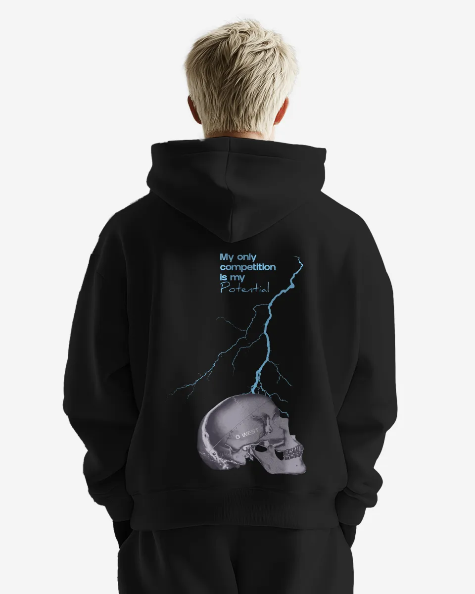 G West Lighting Skull Heavy Premium Oversize Hoodie