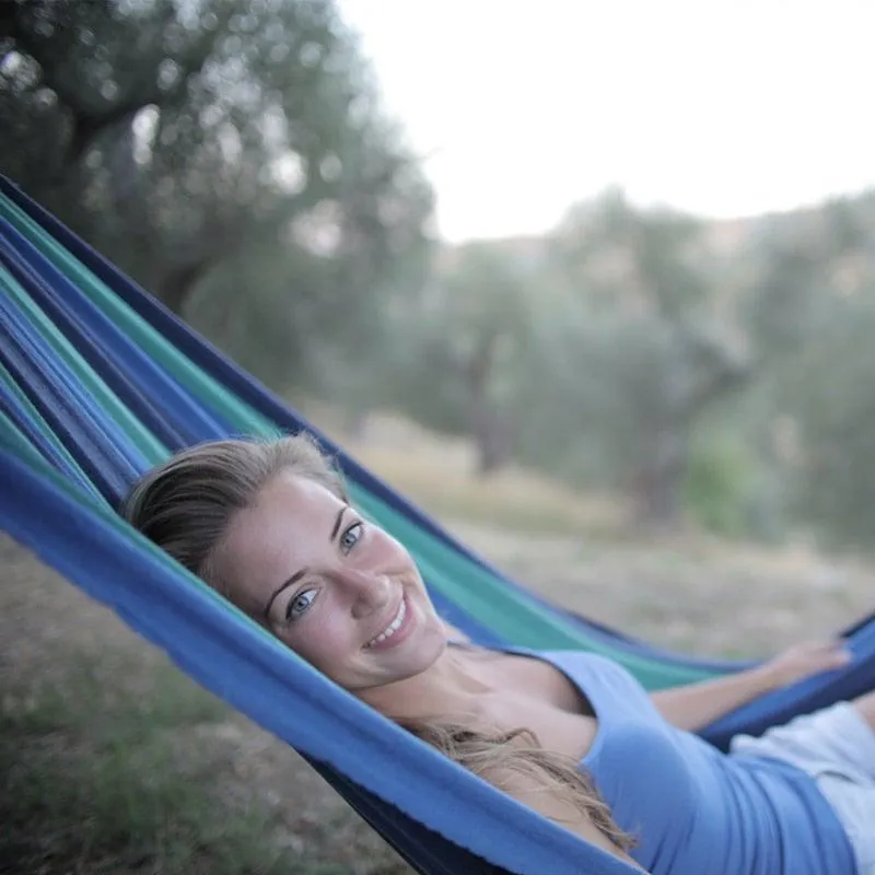 Indoor Outdoor Portable Canvas Hammock