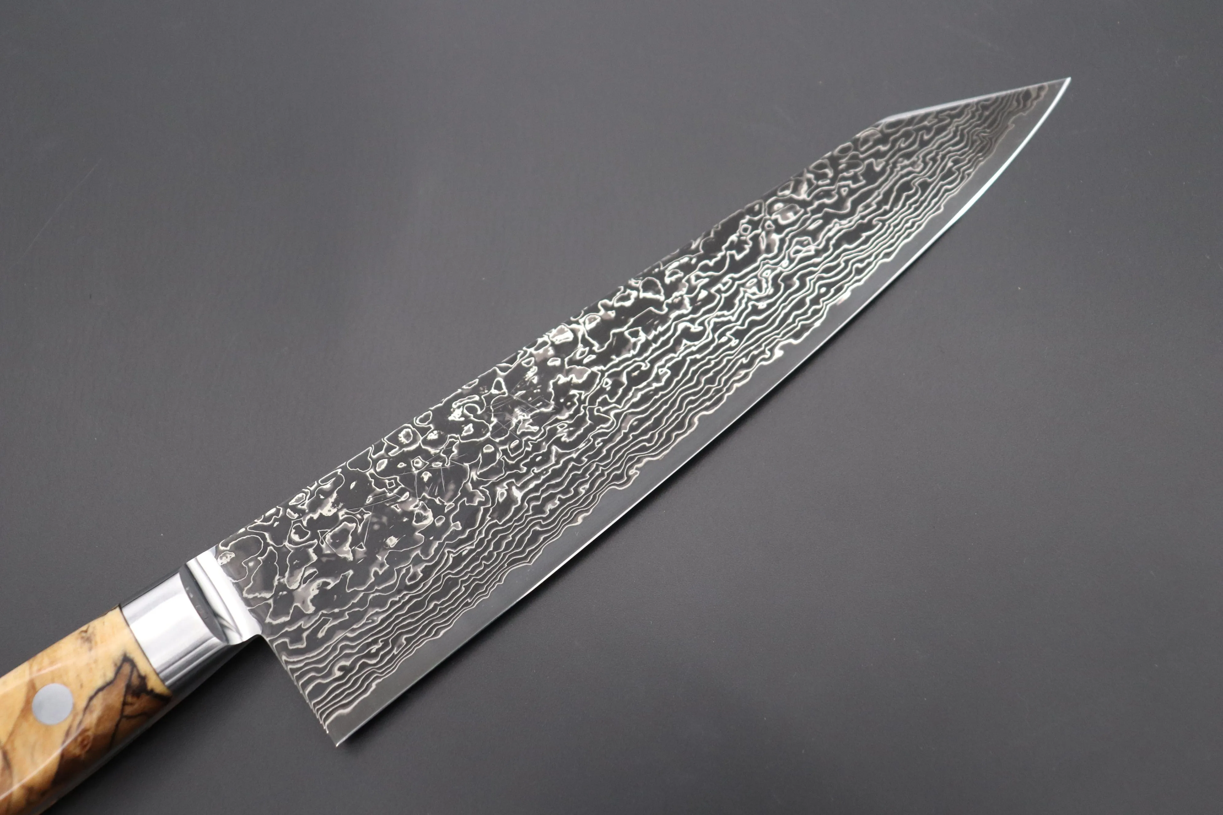 JCK Original Kagayaki Grand Canyon R-2 Black Damascus Series GCYU-17 Kiritsuke Gyuto 200mm (7.8 Inch)