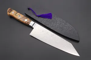 JCK Original Kagayaki Grand Canyon R-2 White & Silver Damascus Series GCYU-30 Bunka | Kiritsuke 175mm (6.8 Inch)