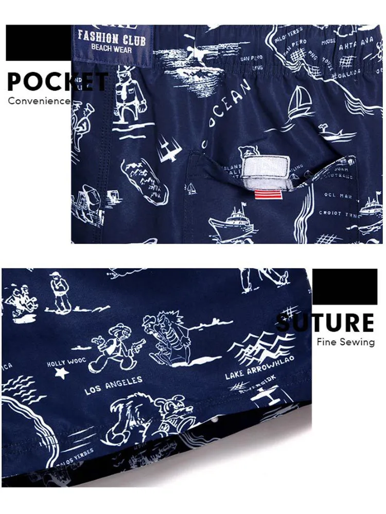Mens Relaxed Prints Quick-drying Board Shorts