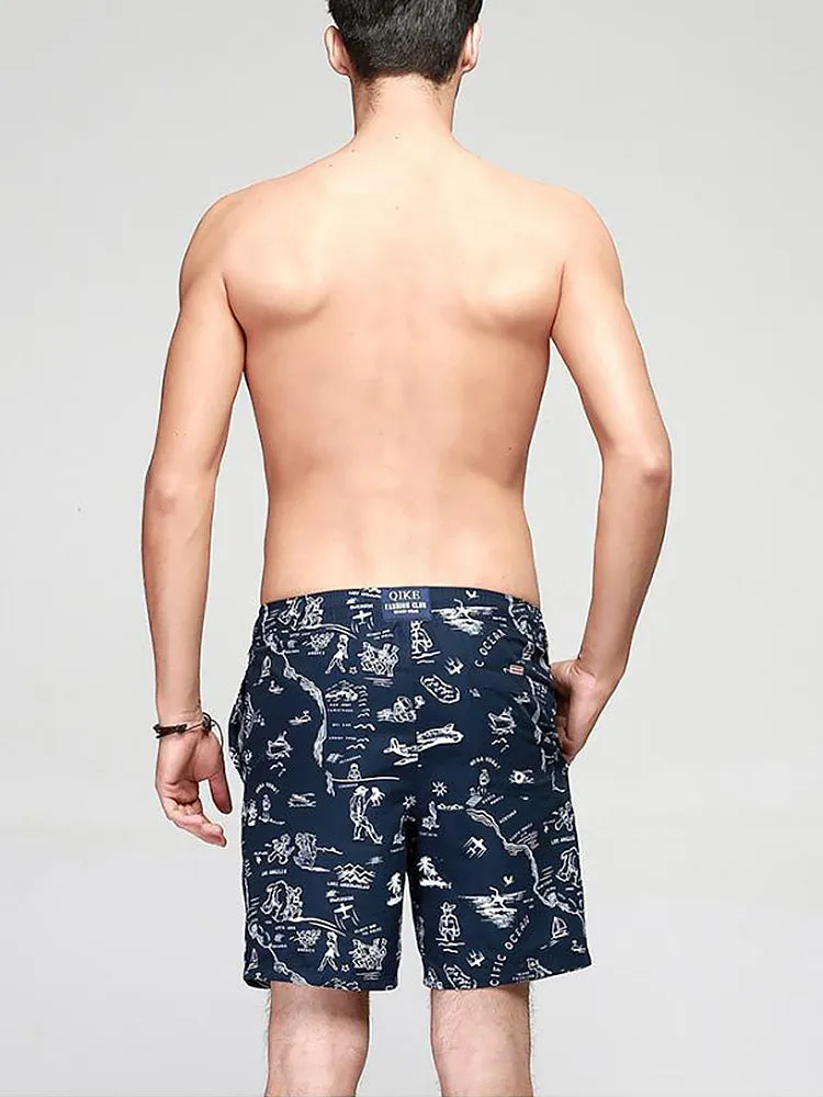 Mens Relaxed Prints Quick-drying Board Shorts