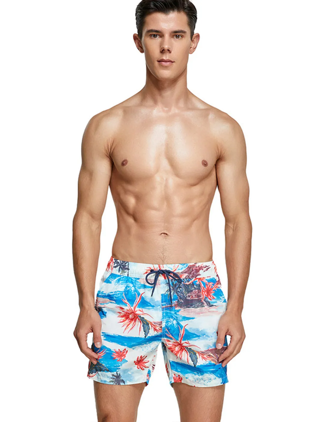 Mens Summer Printed Quick Drying Board Shorts