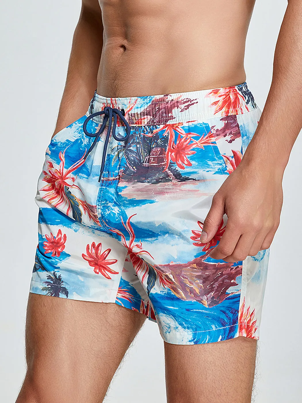 Mens Summer Printed Quick Drying Board Shorts