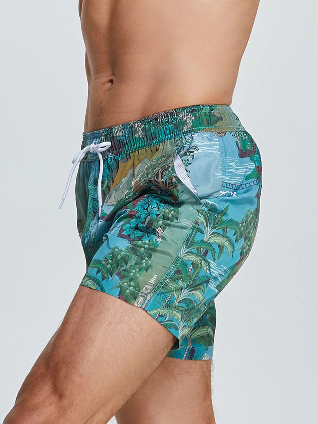 Mens Summer Printed Quick Drying Board Shorts